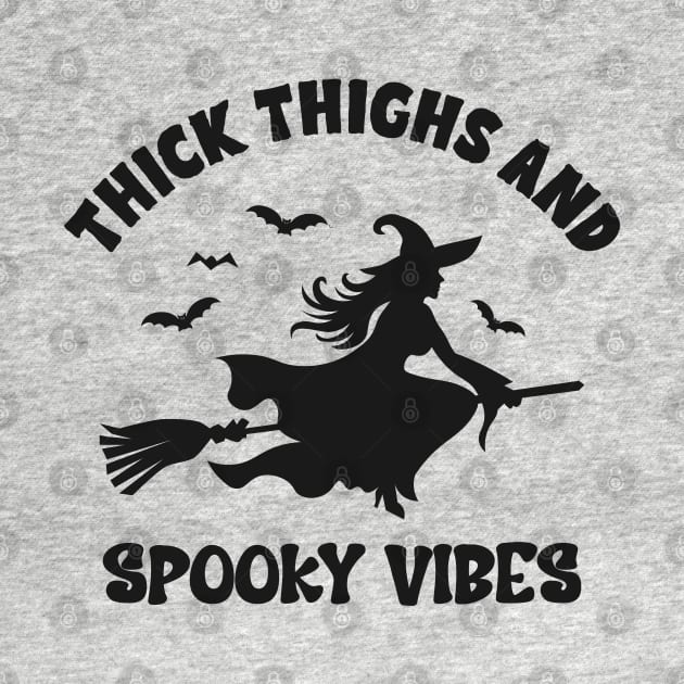 Funny Halloween Witch Silhouette: Thick Thighs and Spooky Vibes by TwistedCharm